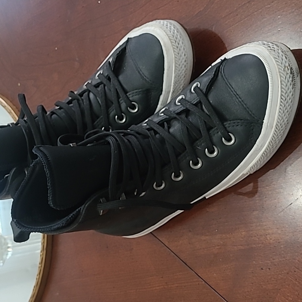 Converse Black Leather High-Tops